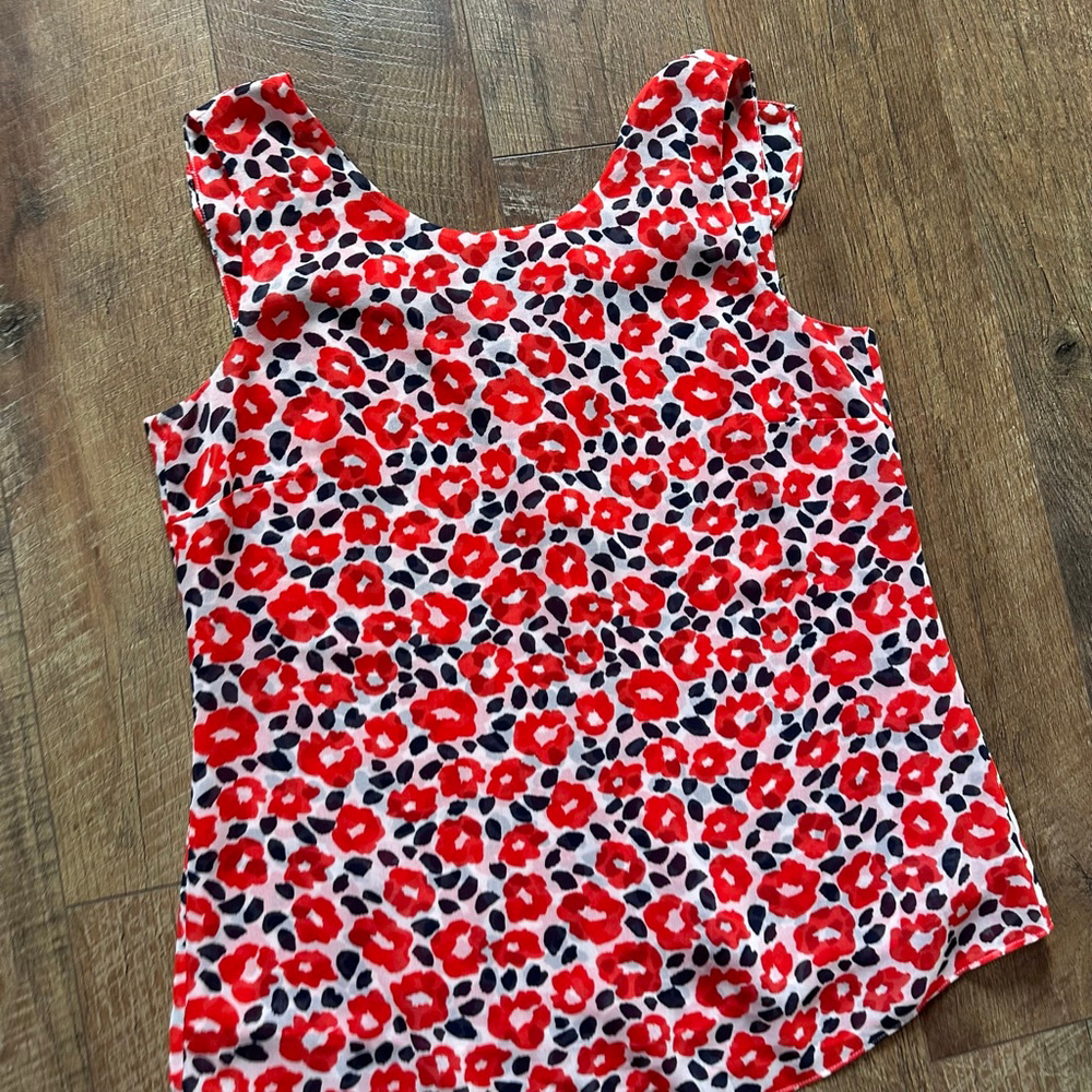 Women's Cabi Red Black Floral Tank Top S